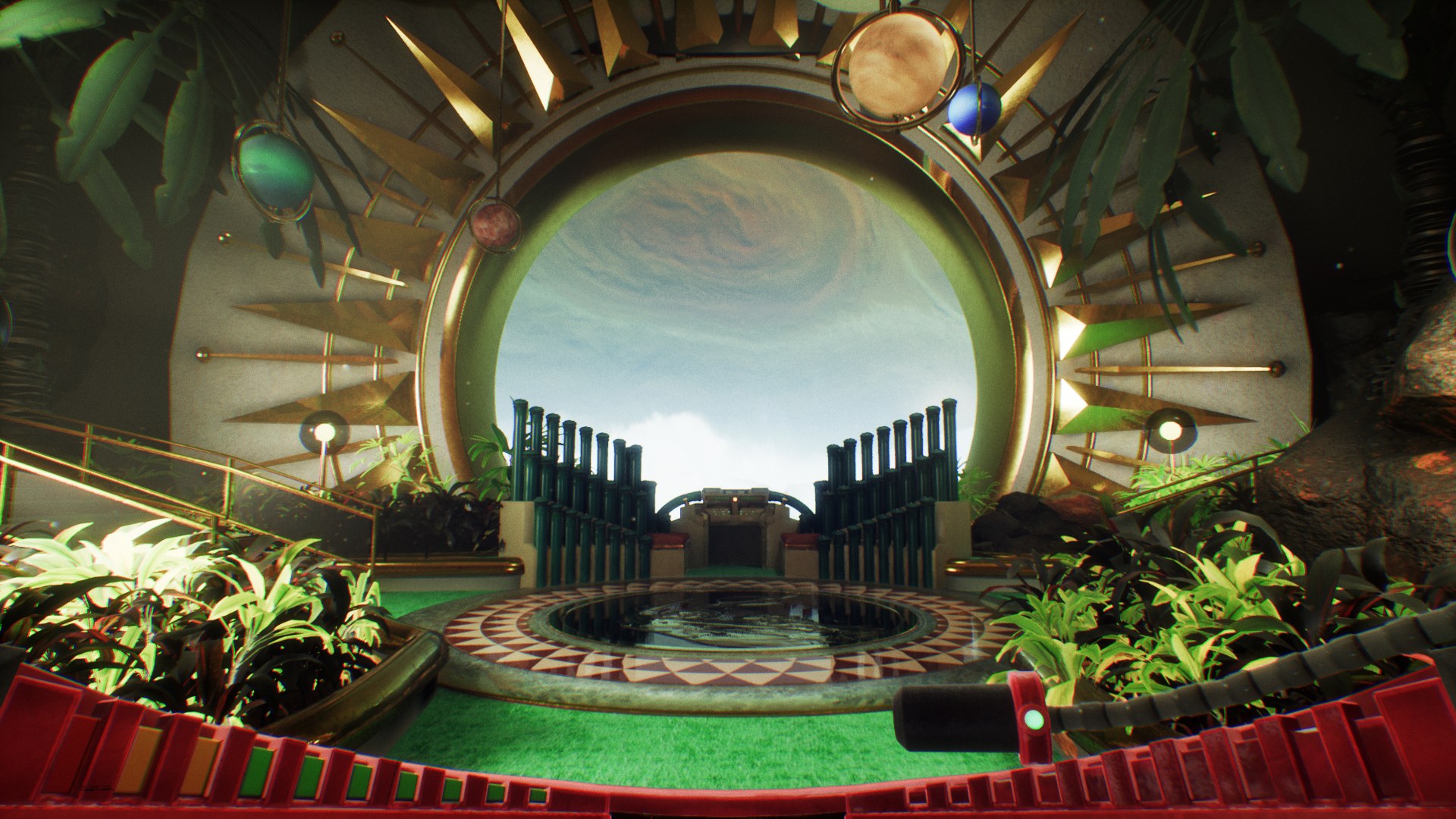Circular garden interior in Return to Grace